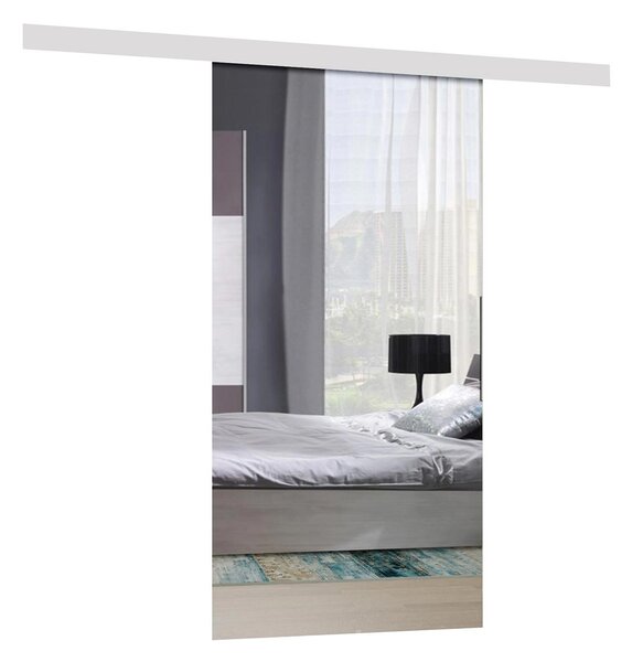 Posuvné interiérové dveře se zrcadlem PALMIRA - 80 cm, bílé