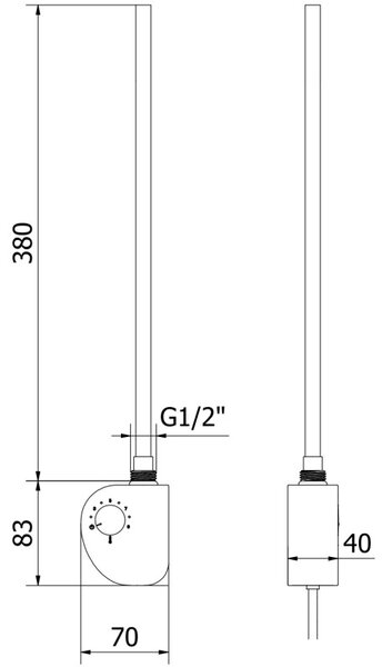 Mexen FA-D elektrické topné těleso 300 W, černé - W950-0300-70