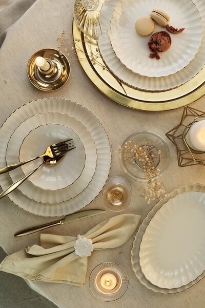 ASIR Porcelánová jídelní souprava LOTUS MINI 27 ks zlatá