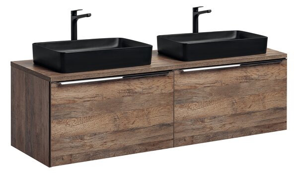 Comad Koupelnová skříňka s deskovými umyvadly set Santa Fe Oak 160 dub santa fe vintage