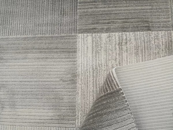 Berfin Dywany, Kusový koberec Vals 8002 Grey, 200x290, šedá, obývací pokoj