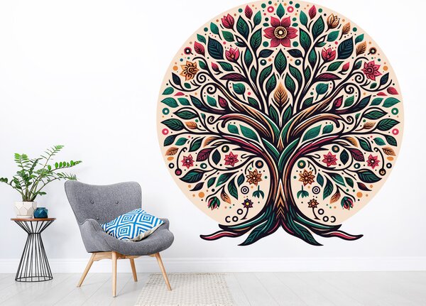 Dekorace stromu textilní přelepitelná samolepka na zeď arch 75 x 75 cm