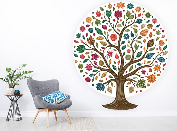 Rozvětvený strom textilní přelepitelná samolepka na zeď arch 88 x 100 cm