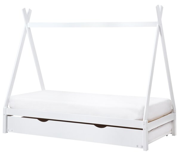 Dětská postel s výsuvným lůžkem Borovicové dřevo TALMONTIERS 90 x 200 cm Bílá
