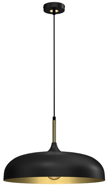 Závěsné svítidlo Lincoln, 1x zlaté/černé kovové stínítko, (fi 45cm), b/g