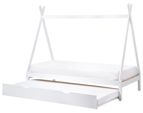 Dětská postel s výsuvným lůžkem Borovicové dřevo TALMONTIERS 90 x 200 cm Bílá