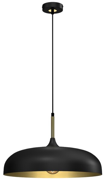 Závěsné svítidlo Lincoln, 1x zlaté/černé kovové stínítko, (fi 45cm), b/g