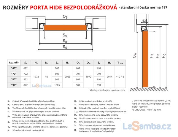 Interiérové dveře PORTA HIDE 1.1 + zárubeň