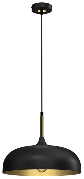 Závěsné svítidlo Lincoln, 1x zlaté/černé kovové stínítko, (fi 35cm), b/g
