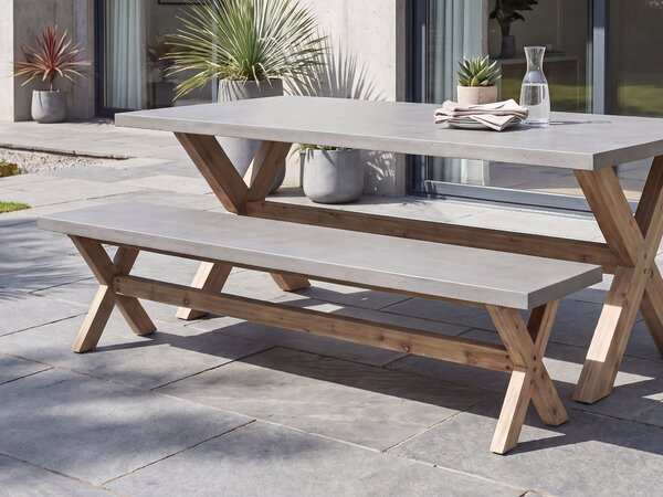 Zahradní lavice OLBIA 200 cm Beton Šedá