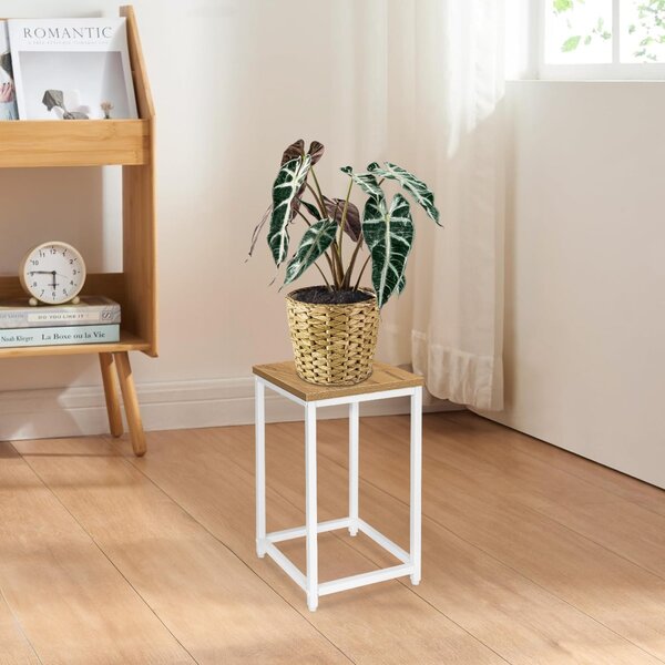 TZB Květinový stojan Loft Arben 40 cm bílý/dub Craft