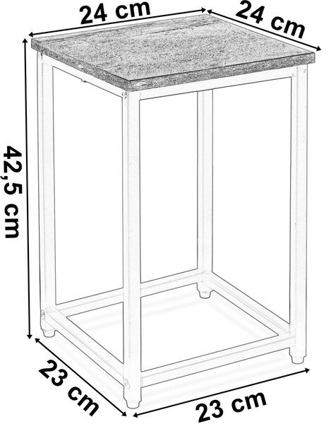 TZB Květinový stojan Loft Arben 40 cm bílý/dub Craft