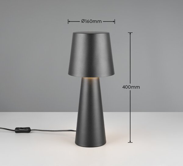 TRIO 562900132 NUBIAN stolní lampička V400mm 1xE27 černá matná