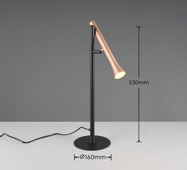 TRIO 552010165 FIATO stolní svítidlo V530mm SMD LED 3W/400lm 2300+3000+4000K černá, kávová