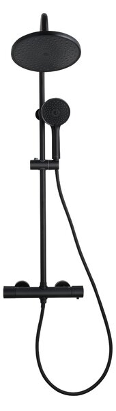 Invena Volos, sprchová sada s termostatickou baterií, černá matná, INV-AU-37-T04-V