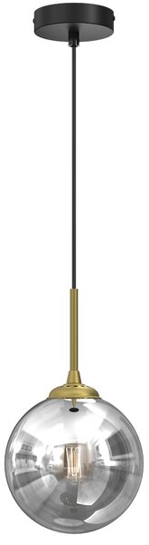 Závesné svietidlo Reflex, 1x grafitové sklenené tienidlo, (fi 17cm), b/g