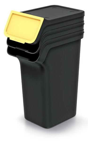 Prosperplast Sada 3 odpadkových košů STACKBOXER Q 3 x 25 L černá