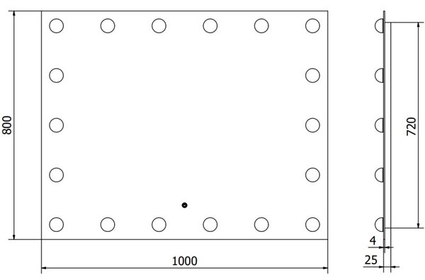 Mexen Dona koupelnové zrcadlo s podsvícením 100 x 80 cm, LED 6000K, protimlžící - 9818-100-080-611-00