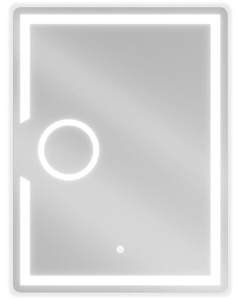 Mexen Onyx podsvícené koupelnové zrcadlo s kosmetickým zrcátkem 60 x 80 cm, LED 6000K, antipára - 9813-060-080-611-00