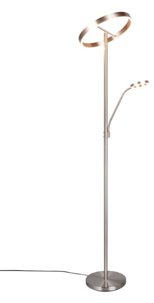 TRIO 449510207 WILLIS stojací lampa V1800mm SMD LED 39W/4600lm, 5,5W/550lm 2700+3200+4000K nikl matný