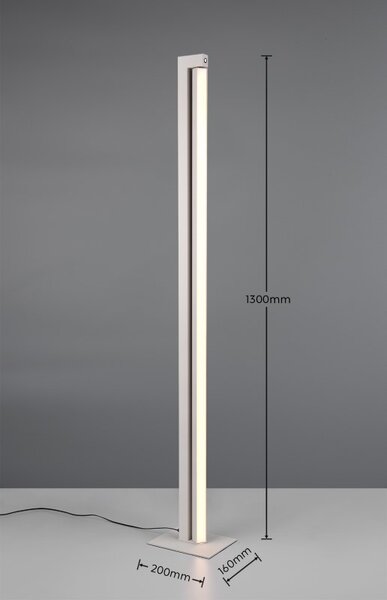 TRIO 448810176 SEEKER stojací lampa V1300mm SMD LED 21W/2350lm 2300+3000+4000K světle šedá