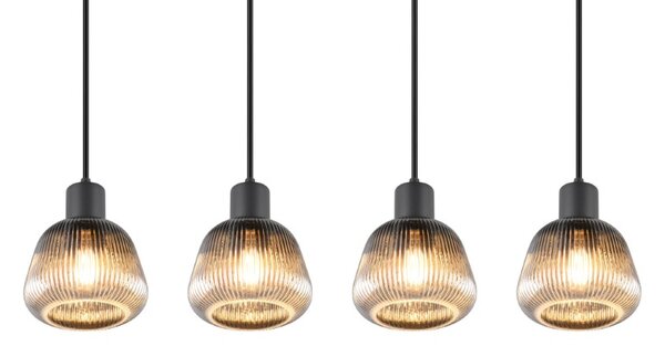 TRIO 362800432 TARIFA závěsné svítidlo 4xE27 černá matná