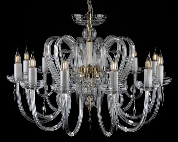 12-ti ramenný moderní křišťálový lustr s designovými ověsy Swarovski L208-12-03
