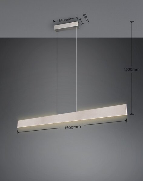 TRIO 349710107 GALWAY závěsné svítidlo SMD LED 35W/4200lm 2700-6000K nikl matný