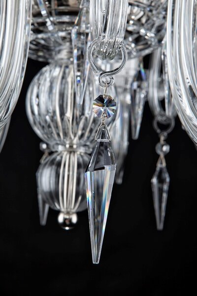 12-ti ramenný moderní křišťálový lustr s designovými ověsy Swarovski L208-12-03
