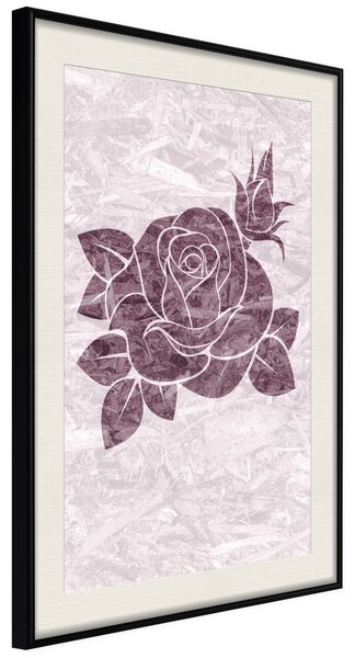 Artgeist Monochromatic Rose Velikosti (šířkaxvýška): 40x60, Finální vzhled: Černý rám s paspartou