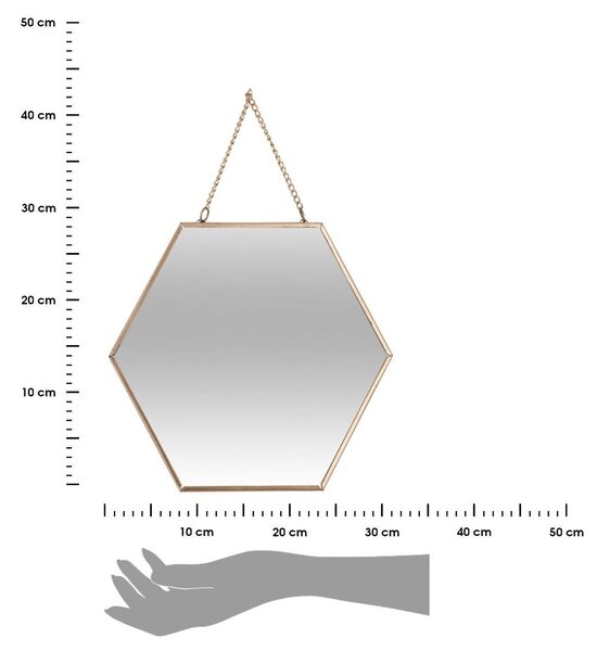Závěsné zrcadlo Hexagon, zlaté, sada 3ks