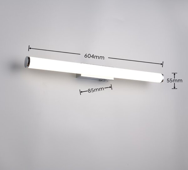 TRIO 283274206 MATTIMO nástěnné svítidlo nad zrcadlo š600mm SMD LED 6,5W/750lm 4000K IP44 chromová, bílá