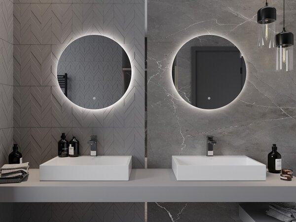Mexen Erg kulaté podsvícené koupelnové zrcadlo, 60 cm, LED 6000K, antifog - 9823-060-060-611-00