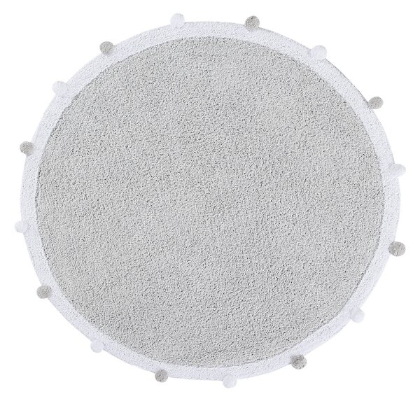 Bio koberec kusový, ručně tkaný Bubbly Light Grey-120x120 (průměr) kruh