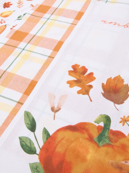 Sinsay - Bavlněné kuchyňské utěrky s podzimním motivem 3 pack - oranžová