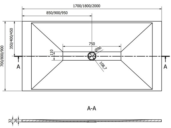 Mexen Toro obdélníkový sprchový kout SMC 200 x 70 cm, bílý, krytka bílá - 43107020-W