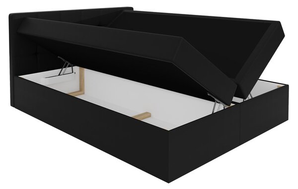 Boxspringová postel 160x200 CAROLA - tmavá šedá + topper ZDARMA