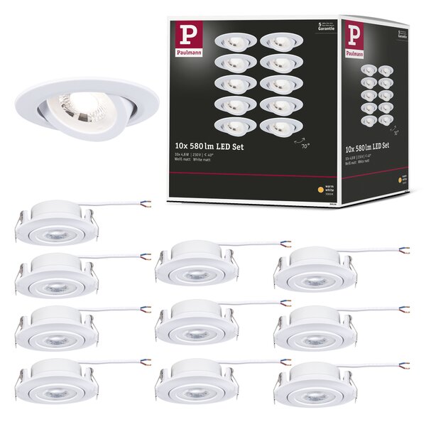 Paulmann 99996 matně chromové bodovky, 10x4,8W LED 3000K, Ø 8,2cm