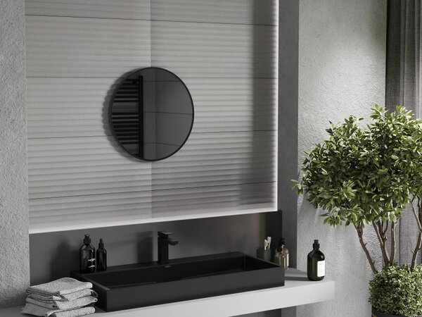 Mexen Loft kulaté koupelnové zrcadlo 30 cm, černý rám - 9850-030-030-000-70