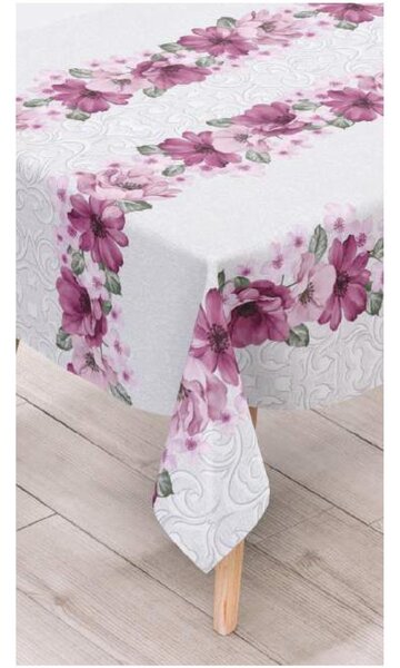 Ubrus PVC 99B, návin 20 m x 140 cm, růžové květy s ornamenty, IMPOL TRADE