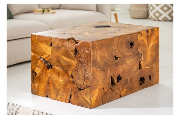 Massive home | Konferenční stolek SQUARE 90 CM masiv teak
