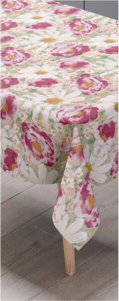Ubrus PVC 100A, metráž, 20 m x 140 cm, kopretiny a růže, IMPOL TRADE
