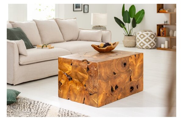 Massive home | Konferenční stolek SQUARE 90 CM masiv teak