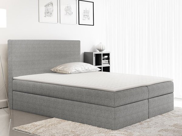 Kontinentální dvoulůžková postel 160x200 MARICELA - šedá + topper ZDARMA
