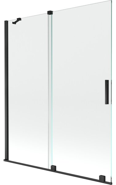 Mexen Velar sprchová zástěna dvoukřídlá posuvná 140 x 150 cm, transparentní, černá - 896-140-000-01-70