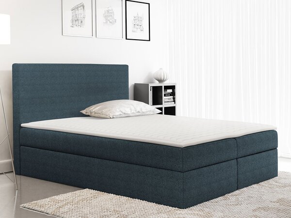 Kontinentální dvoulůžková postel 180x200 MARICELA - modrá + topper ZDARMA