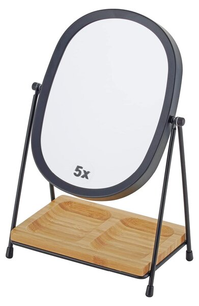 Kosmetické zrcadlo s 5x a 1x zvětšením, otočné o 360°, stolní zrcadlo, vhodné pro líčení