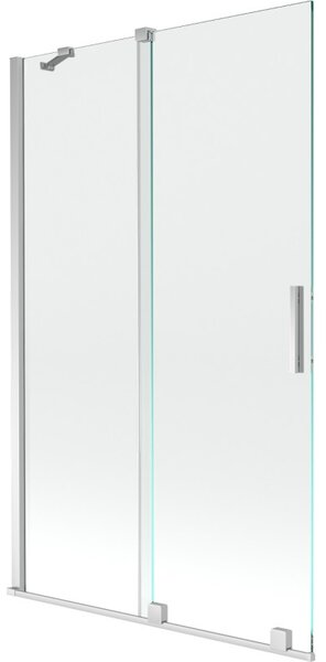Mexen Velar dvoudílná sprchová zástěna rozšířitelná 110 x 150 cm, transparentní, chromovaná - 896-110-000-01-01
