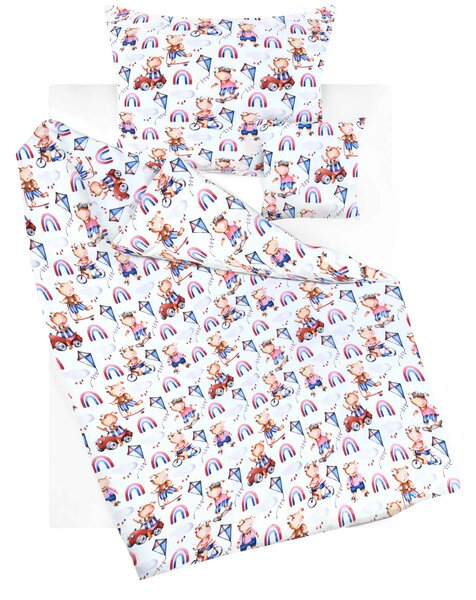 DARRÉ Bavlněné povlečení Pejsci s duhou Velikost: 140 x 200 + 70 x 90
