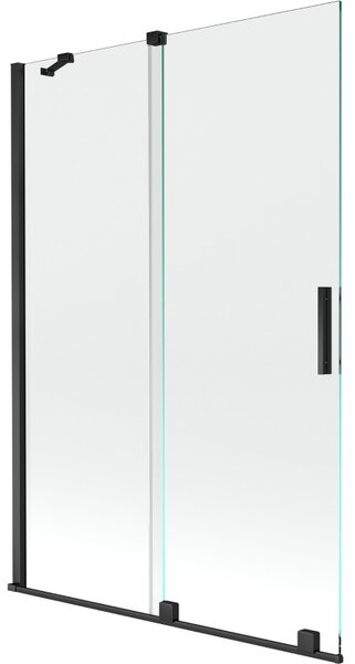 Mexen Velar dvoudílný roztahovací vanový paraván 120 x 150 cm, transparentní, černý - 896-120-000-01-70